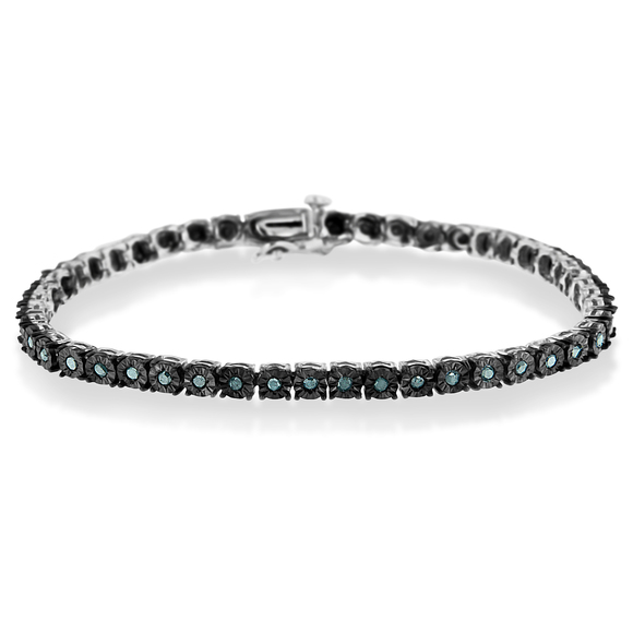 Black Rhodium Plated .925 Sterling Silver 1.0 Ct Diamond...